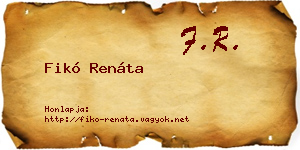 Fikó Renáta névjegykártya